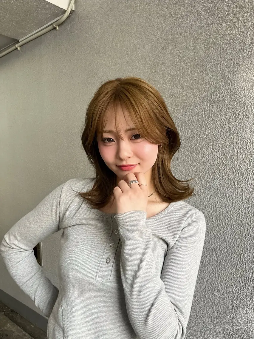 ミディアム カラー カット ヘアカラー ボブパーマ/縮毛矯正 /かわいい/せき🫧のヘアスタイル