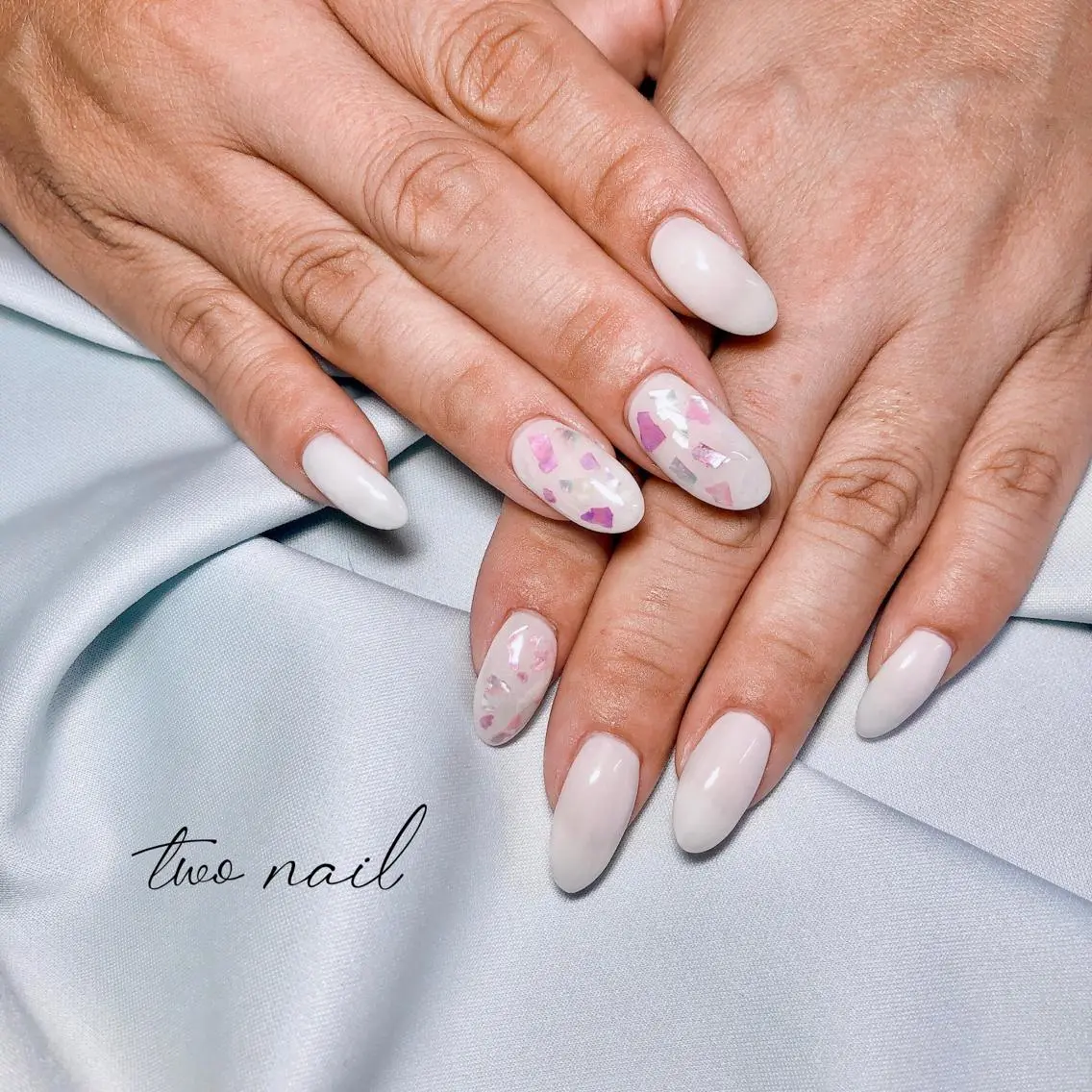 ネイル アートネイル フットネイル ハート ニュアンスネイル ホワイト ハンドネイル two nailのネイルデザイン