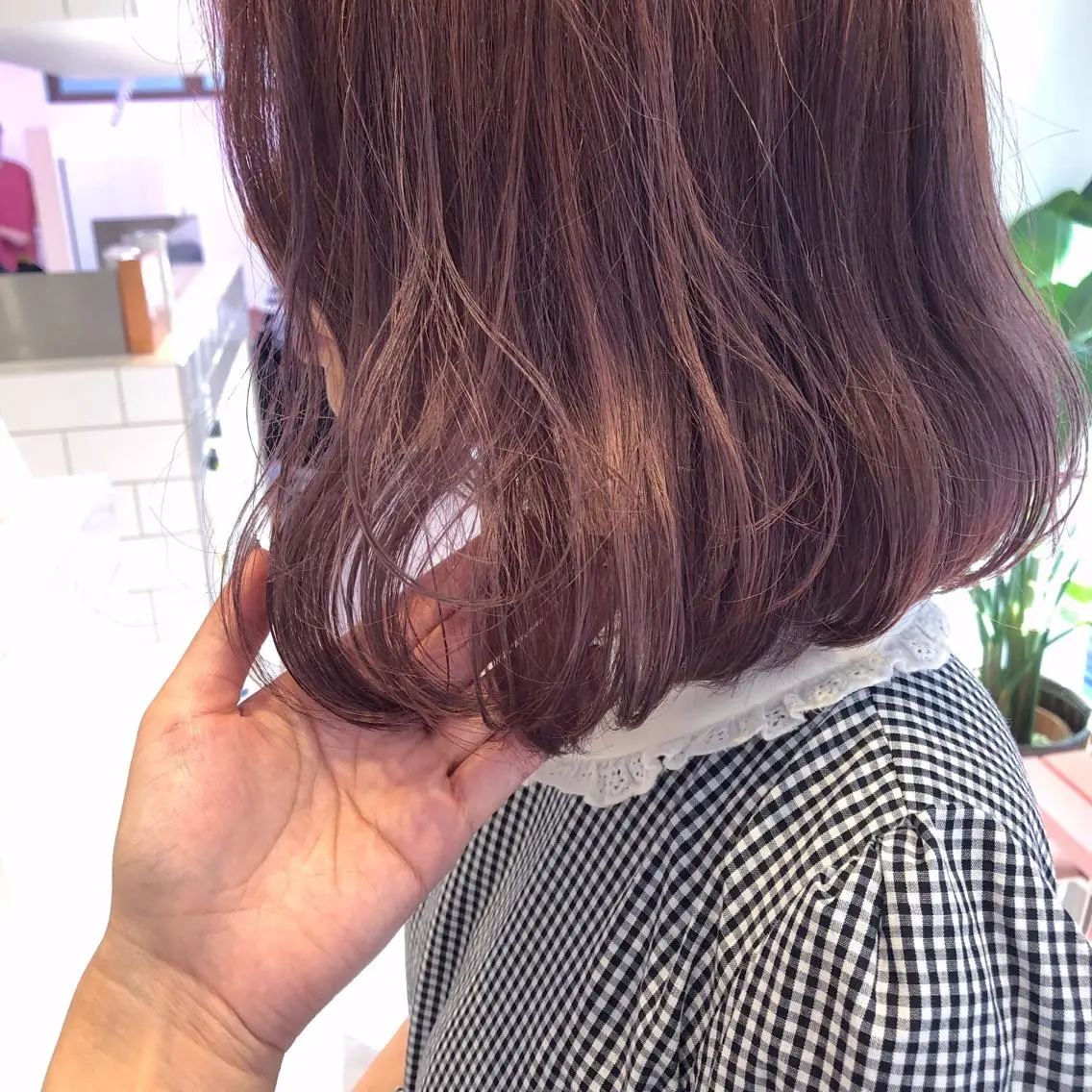 ミディアム カラー パーマ ヘアアレンジ メンズ キッズ ネイル マツエク・マツパ ラベンダーカラー ラベンダーピンク ピンクカラー カラーマツエク ピンク 天神レイヤーカット No.1💖マユカのヘアスタイル