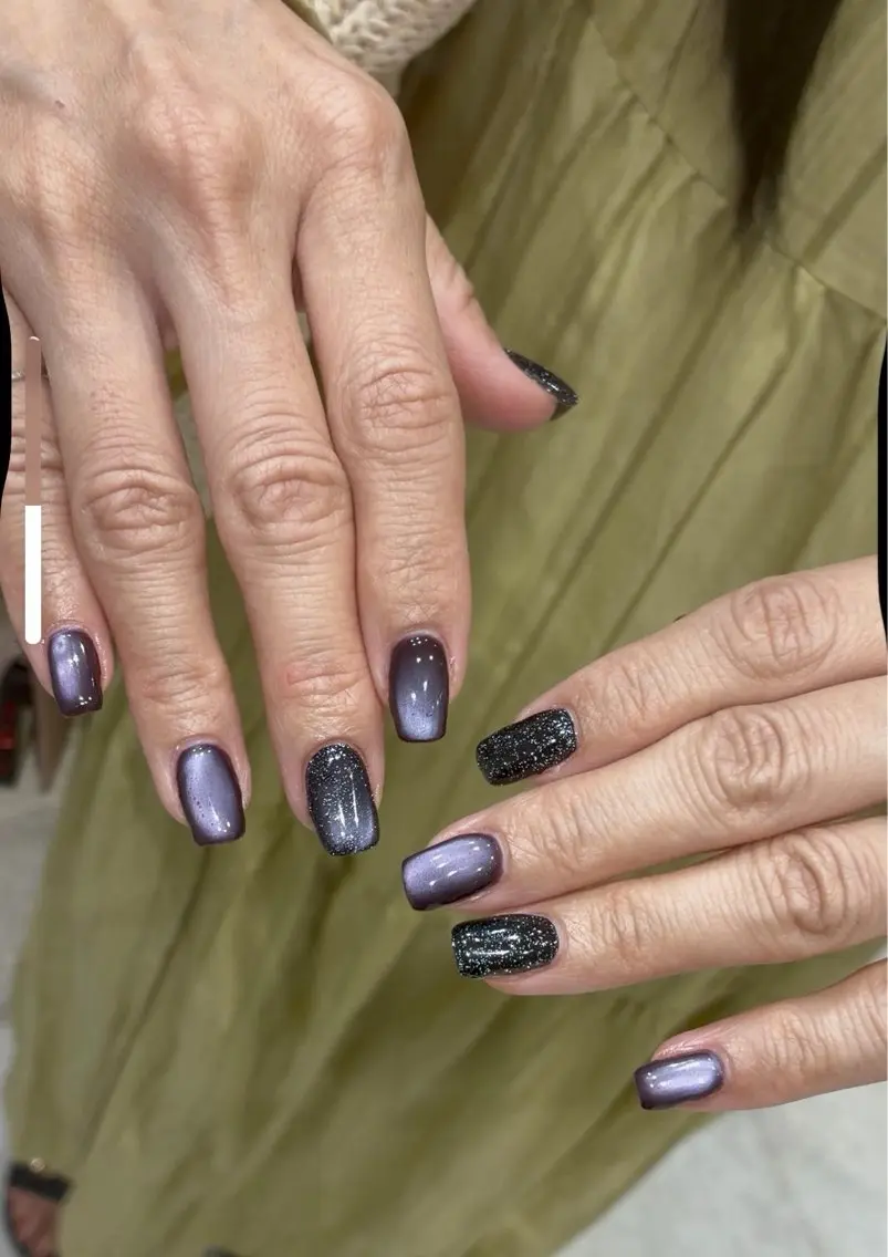 ネイル ハロウィン マグネットネイル モンタナ nailのネイルデザイン