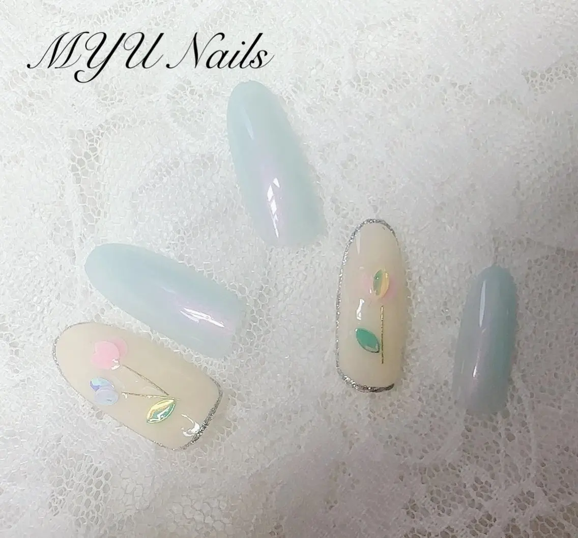 ネイル ジェルネイル 持ち込み パラジェル ニュアンスネイル🌈 MYU Nailsのネイルデザイン