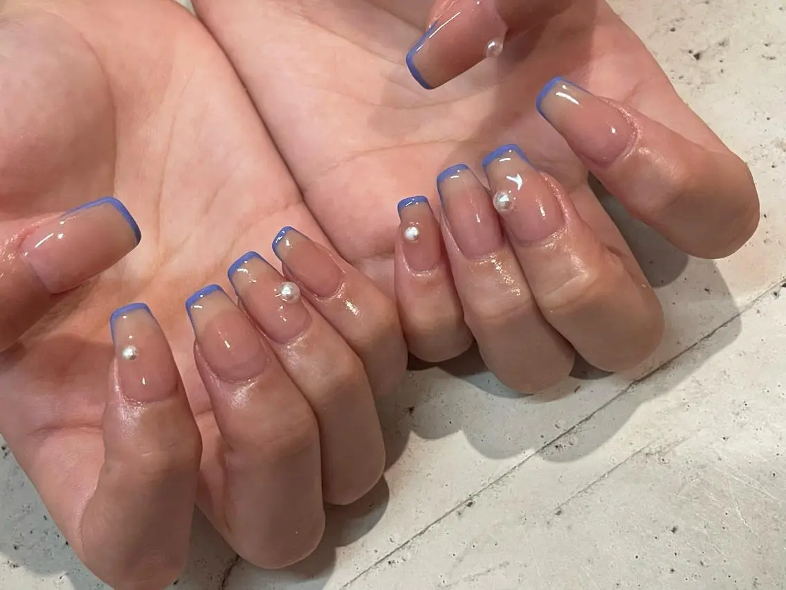 ネイル ハンドネイル 韓国/ワンホン/長さ 出しつけ放題🎀のネイルデザイン