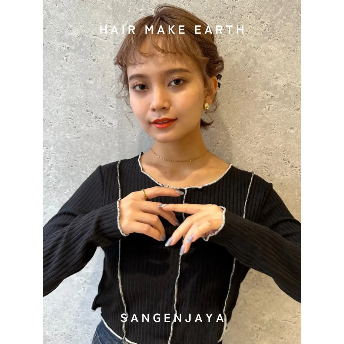 ミディアム ヘアアレンジ 結婚式・ブライダル ボブ 浴衣 hair make earth 🪡のヘアスタイル