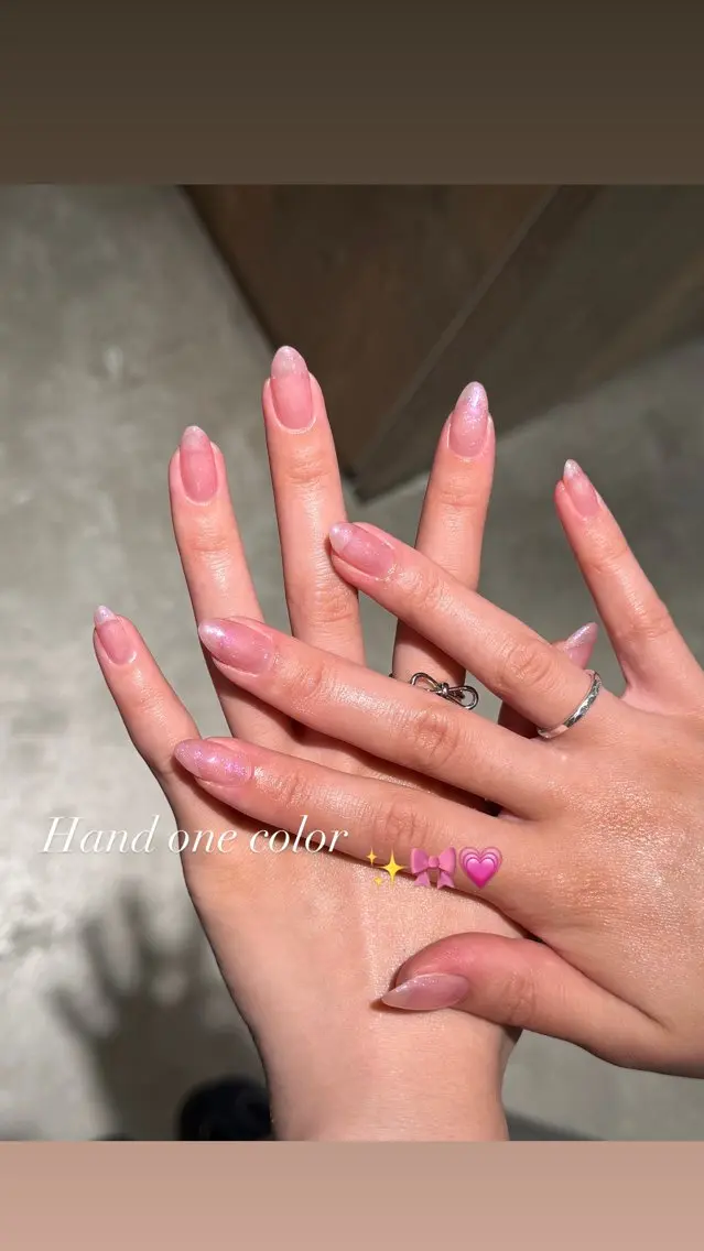 ネイル ラメ(グリッター) ワンカラーネイル ピンク ungu  Ami 🎀✨️のネイルデザイン