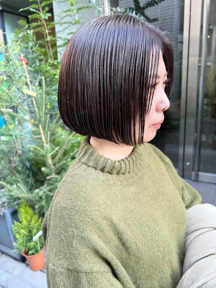 ショート カラー ブラウンカラー ナチュラルブラウン ボブ カット ヘアカラー トリートメント HIROKI ”博多 /ボブのヘアスタイル