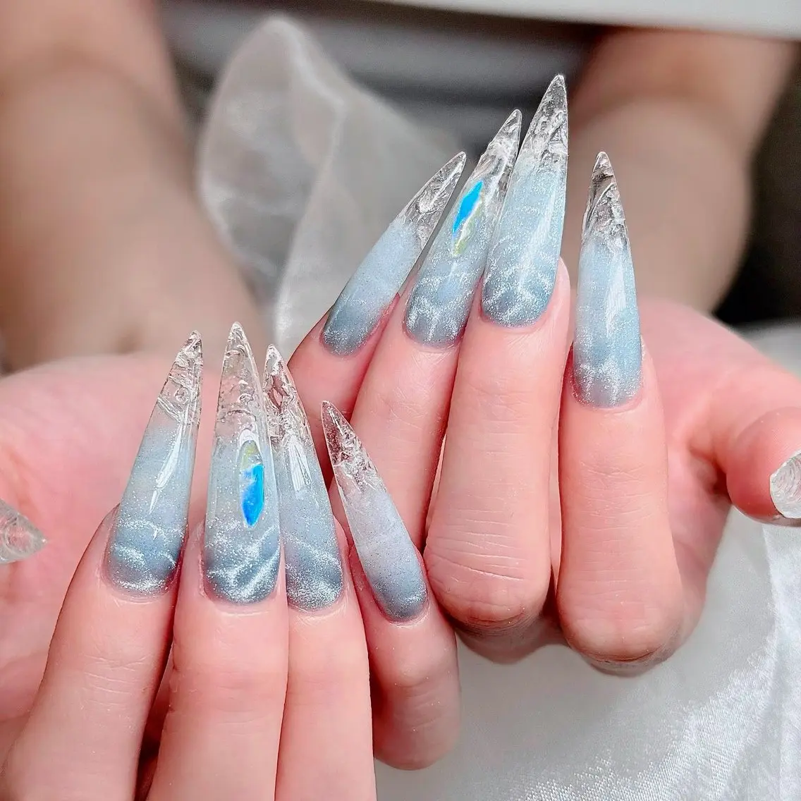 ネイル フットネイル フレンチネイル グラデーション 韓国ネイル ロングネイル ハンドネイル Hani Nail Salonのネイルデザイン