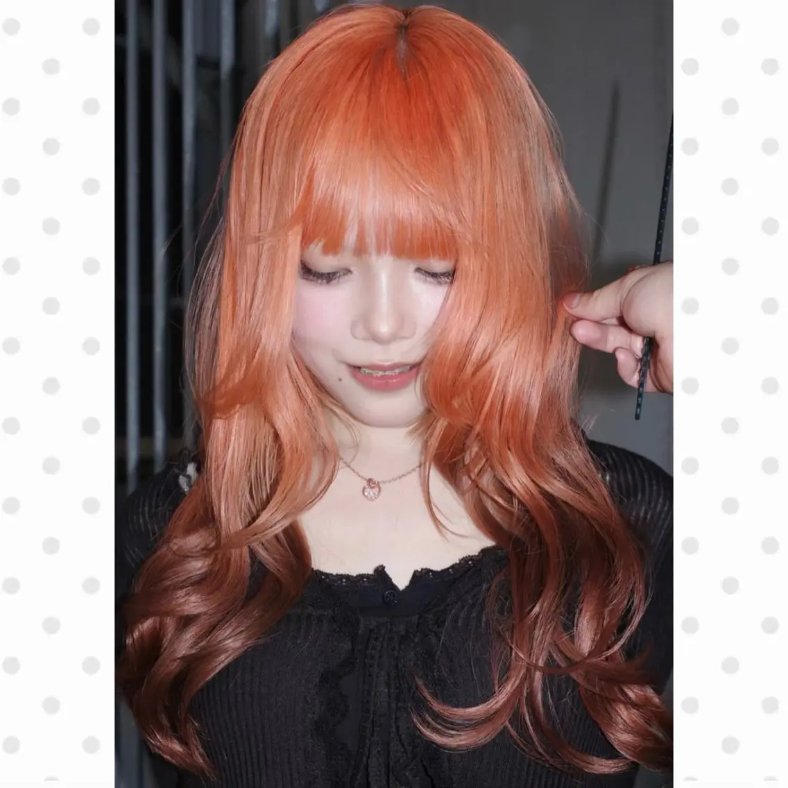 ロング カラー オレンジ ヒマリ cashel渋谷のヘアスタイル