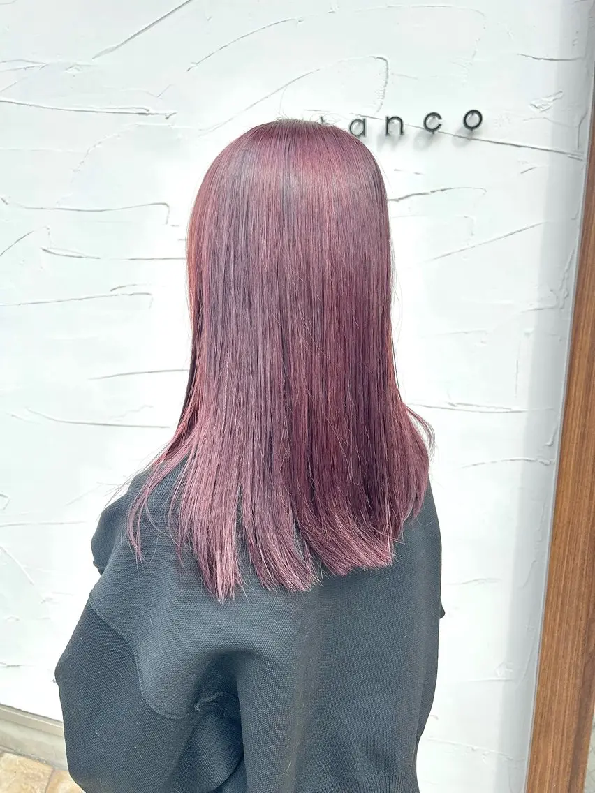セミロング ピンクブラウン 樋富 優香のヘアスタイル