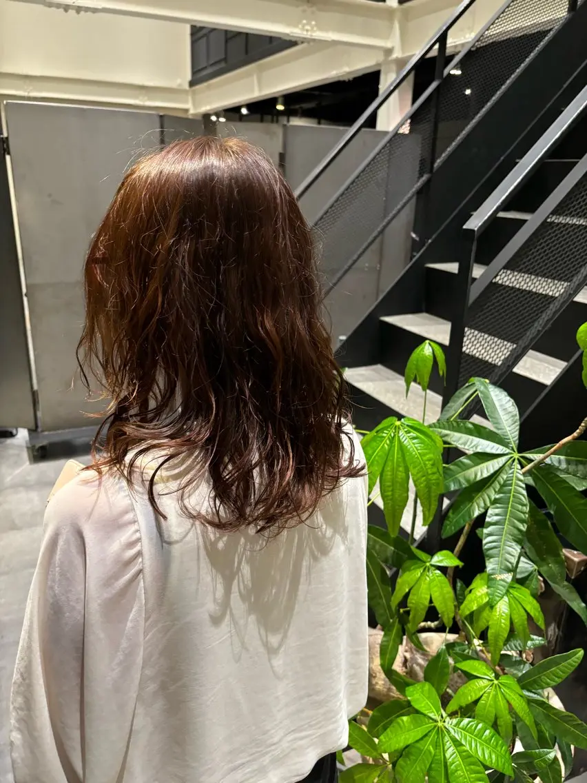 ミディアム パーマ カット トリートメント 竹田 佳奈のヘアスタイル