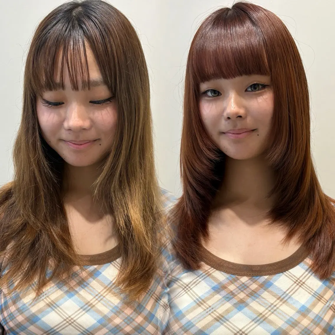 セミロング カラー カット ヘアカラー トリートメント 新宿/レイヤーカット 髪質改善/小顔見せのヘアスタイル