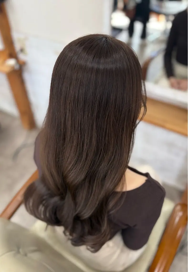ロング カラー ブラウンカラー 透明感カラー モカブラウン オレンジ ヘアカラー 大阪梅田/ CHISAKI🎀のヘアスタイル