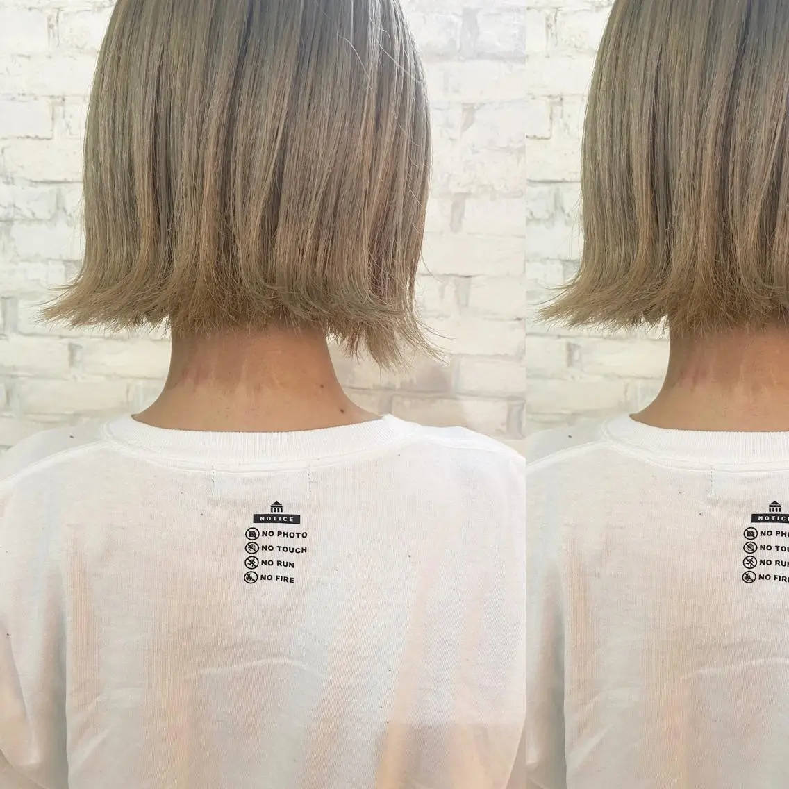 ミディアム カラー ブリーチ カット ヘアカラー トリートメント ツキノキ ミナのヘアスタイル