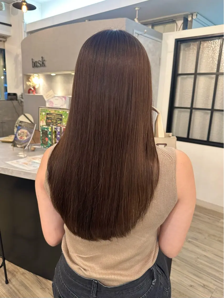 ロング カラー ベージュカラー 透明感カラー フォギーベージュ カット ヘアカラー トリートメント sato ayaka ｜透明感カラー🫧のヘアスタイル