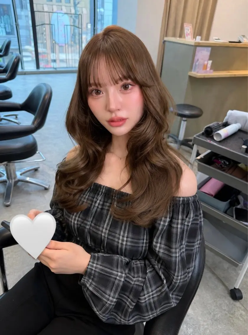 ロング カラー カット ヘアカラー トリートメント 韓国ヘア*.+ﾟ 伊藤美奈穂のヘアスタイル