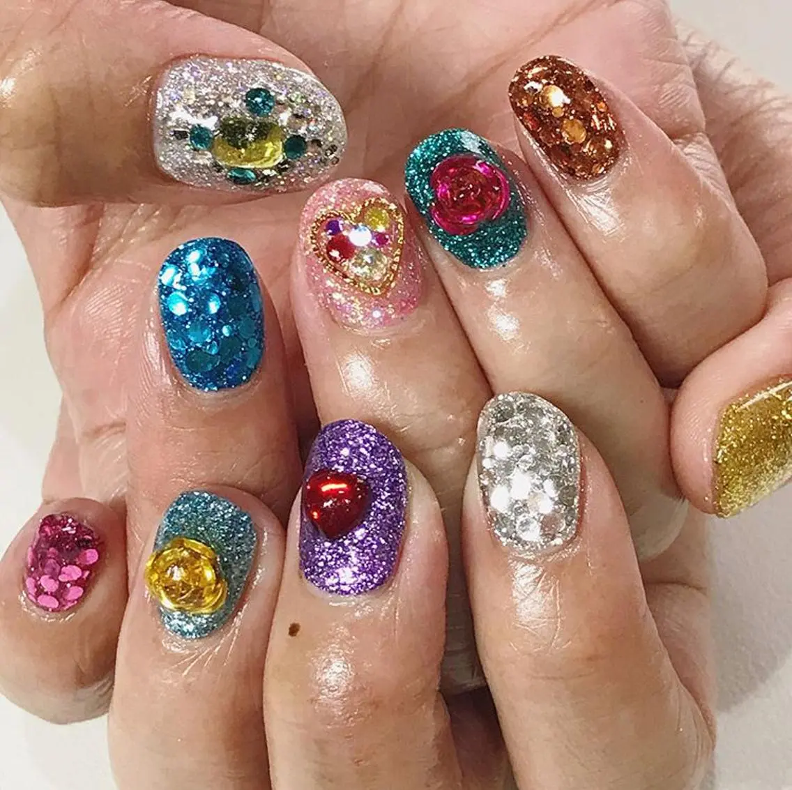 ネイル 渋谷／チップ長さ出し 👑アプレgel-xのネイルデザイン