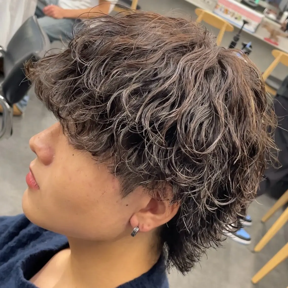 セミロング パーマ ヘアアレンジ メンズ fifth 石川 凪のヘアスタイル