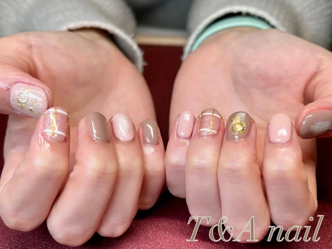 ショート ネイル 長さ出し ジェルネイル ニュアンスネイル スカルプネイル シンプルネイル T&A nailのネイルデザイン