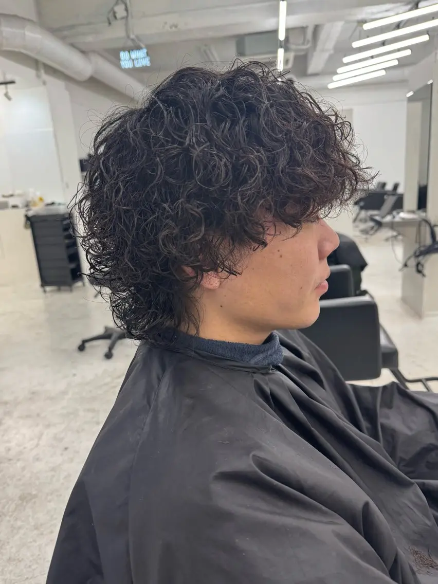 メンズ メンズウルフカット ウルフカット 柏メンズパーマ特化 蛯谷 晃裕のヘアスタイル