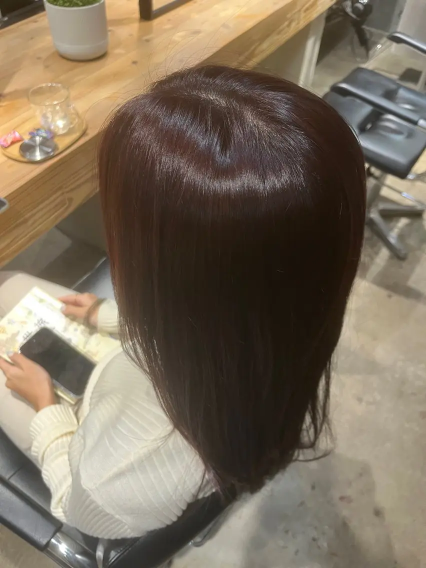 ロング ヘアカラー 中村 波瑠のヘアスタイル