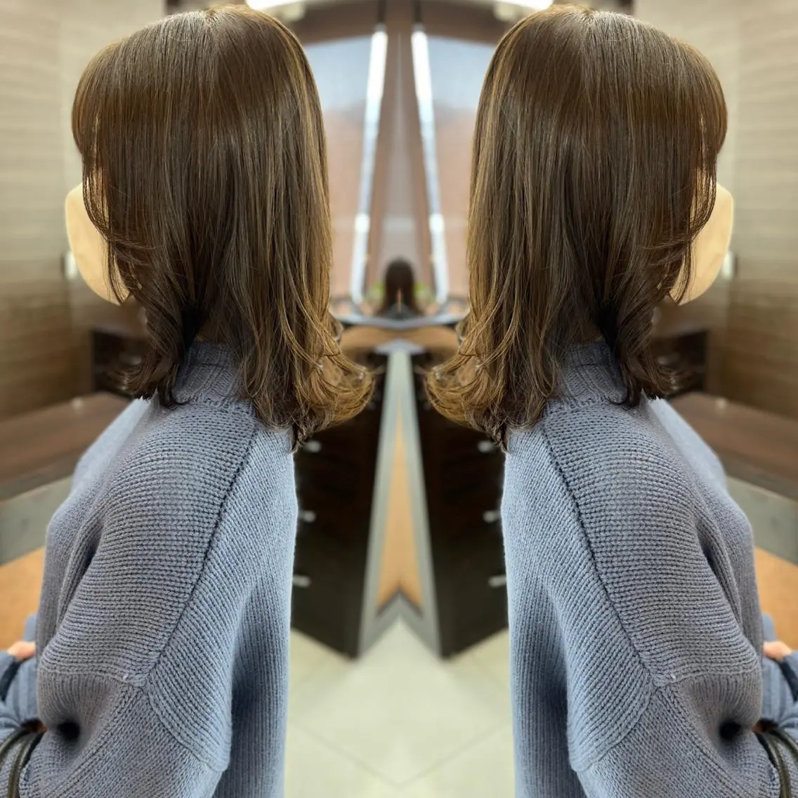 ミディアム カラー ブリーチ 透明感カラー ブリーチなしカラー カット ヘアカラー トリートメント ハタケヤマヨシキ ／BOOTHのヘアスタイル