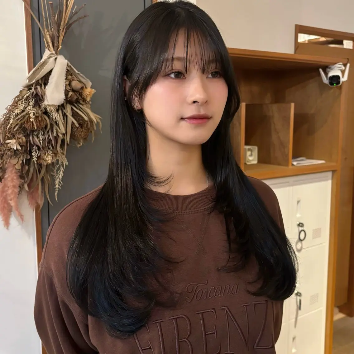 ロング ハッシュカット カット ヘアカラー ゆうめ 透明感カラー /韓国風レイヤーのヘアスタイル