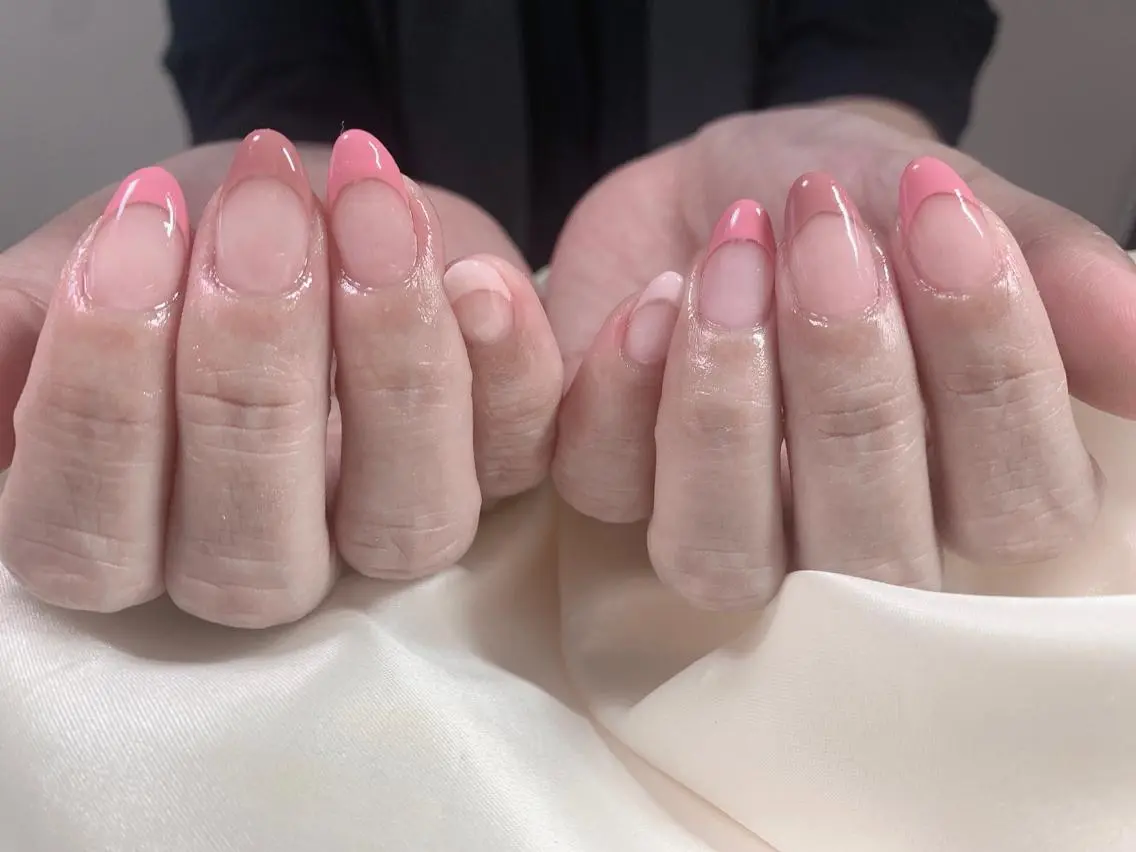 ネイル フレンチネイル ピンク kikinail 溝の口のネイルデザイン