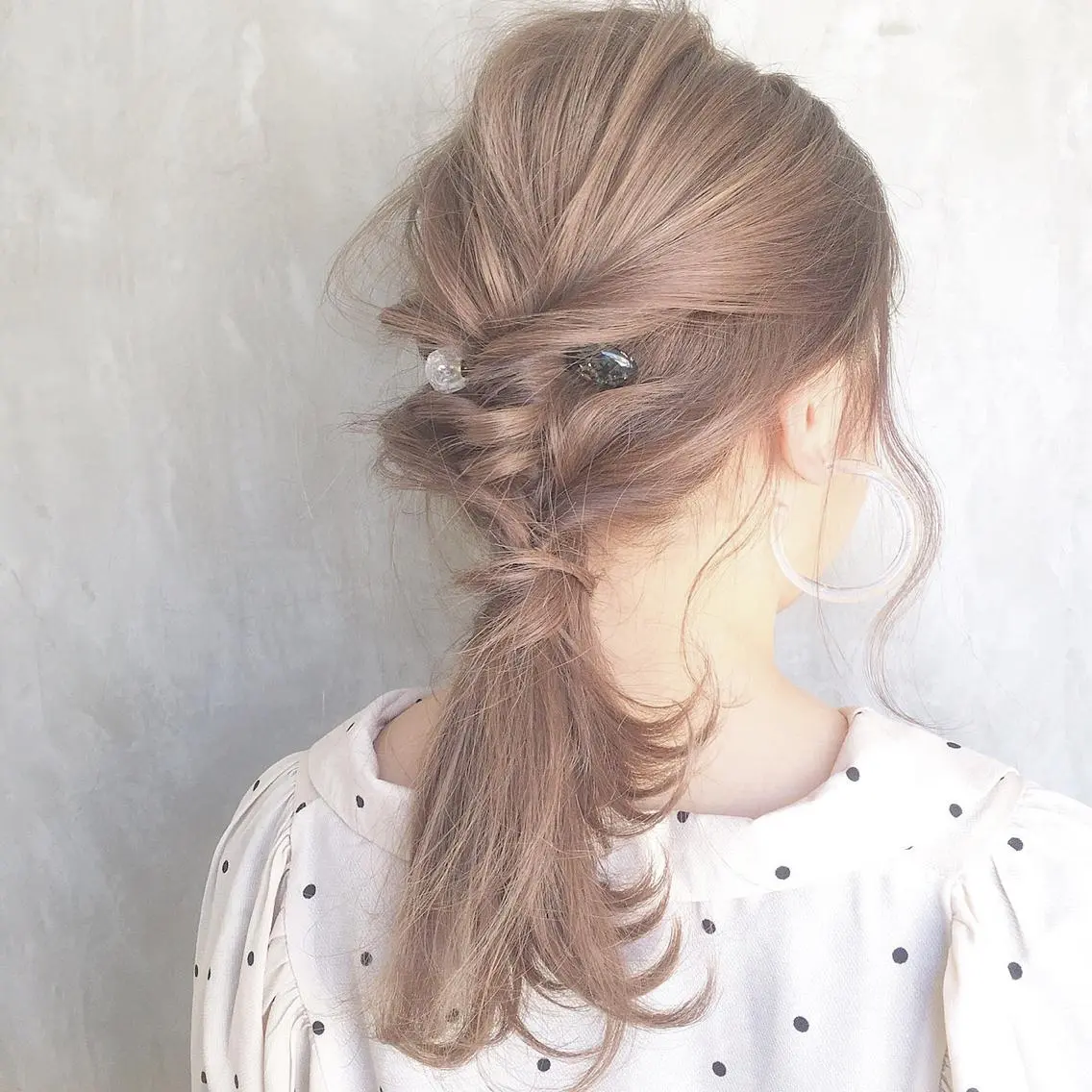 セミロング カラー ヘアアレンジ Aloa透明感ヘア ♡kanami♡のヘアスタイル