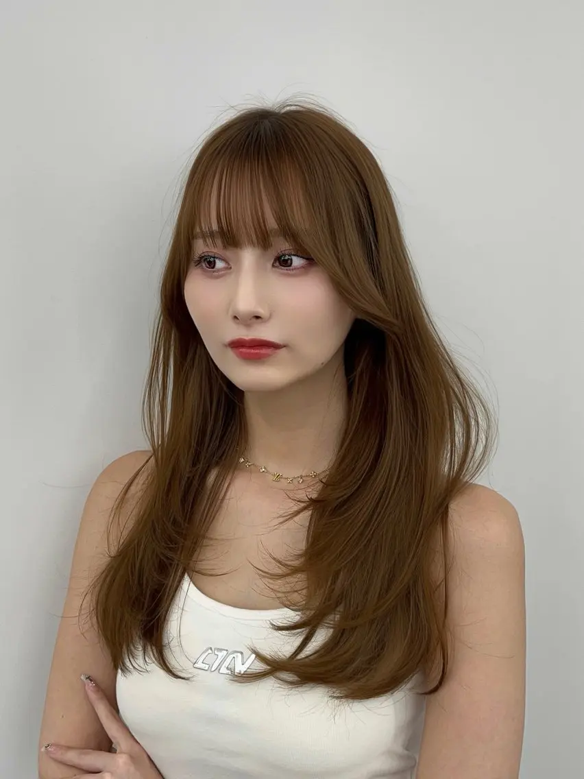 ロング カラー カット トリートメント レイヤーカット顔周り /アレンジ伊藤彪真のヘアスタイル