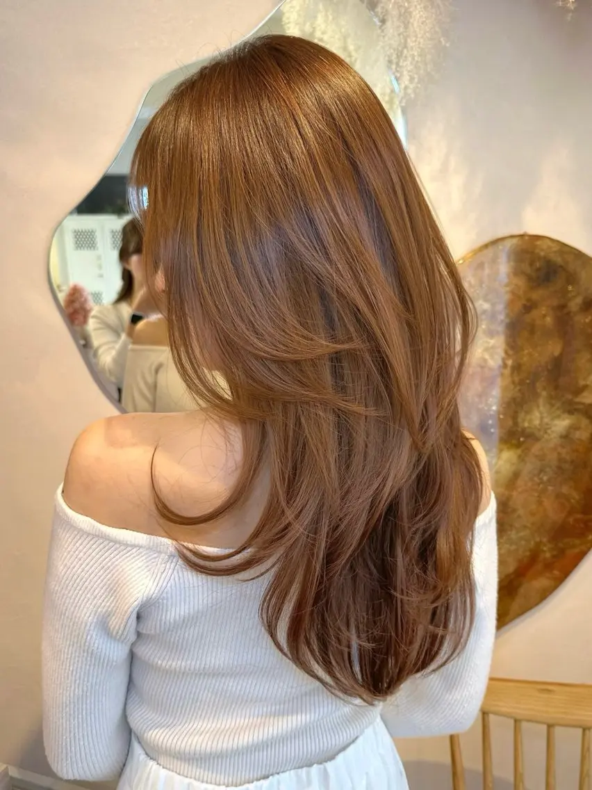 ロング ハイレイヤー レイヤーカット カット ヘアカラー 韓国ヘア🦢🖤 Sayumiのヘアスタイル