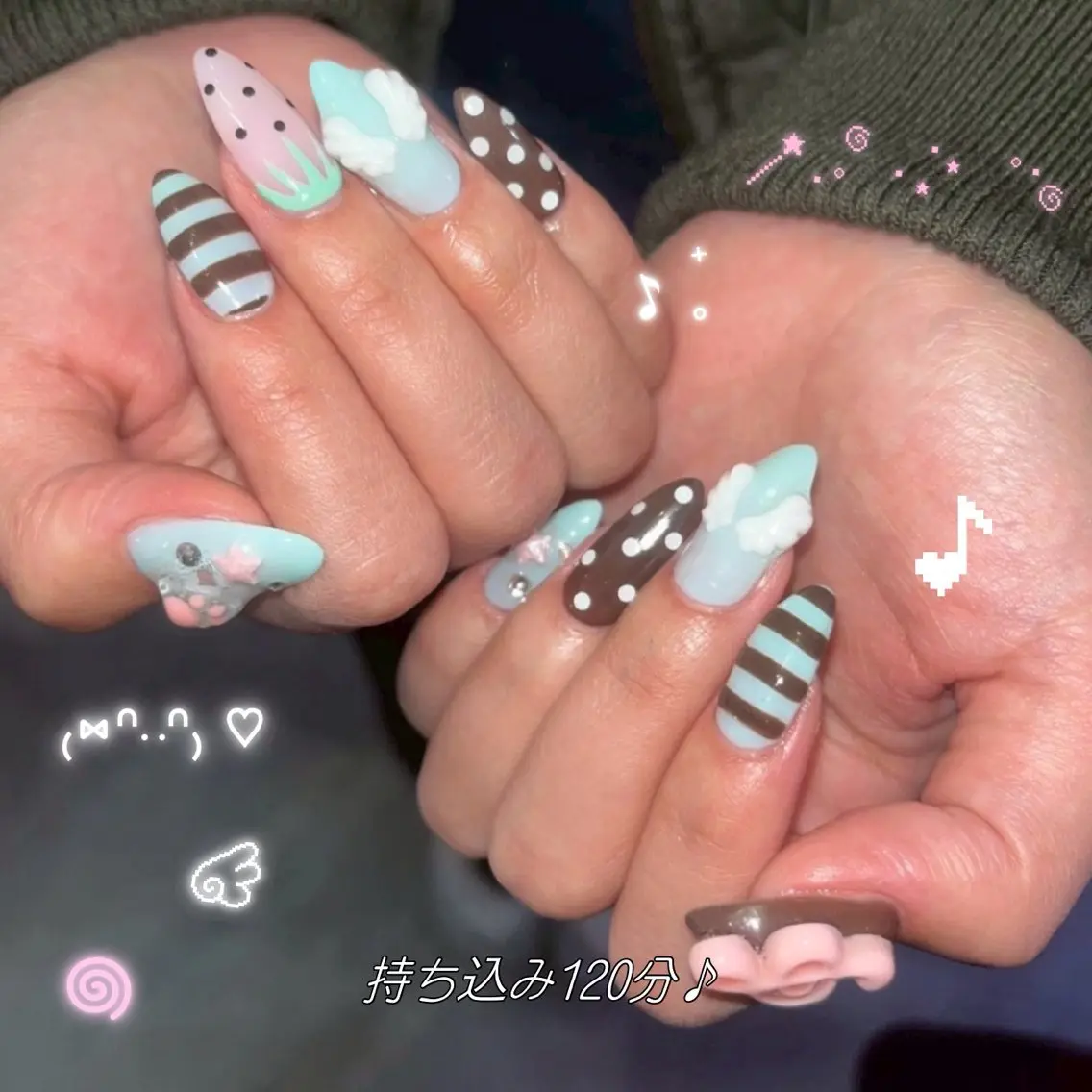 ネイル ハンドネイル coco.nail/ y2k/ワンホンのネイルデザイン