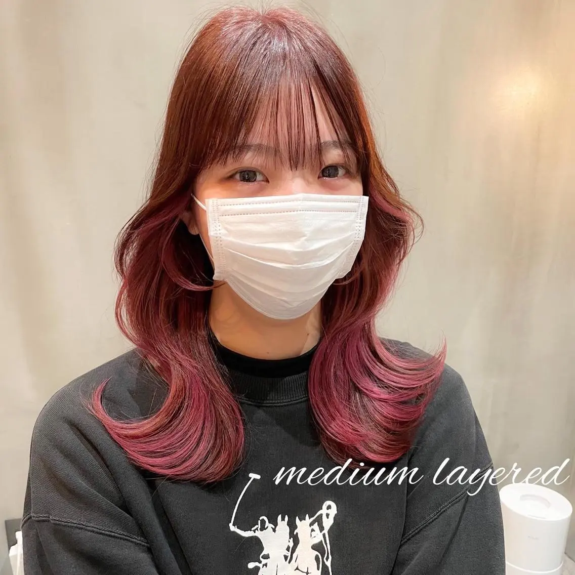 ミディアム くびれヘア 韓国風ヘア レイヤーカット LOMA🇰🇷 銀座クボタのヘアスタイル