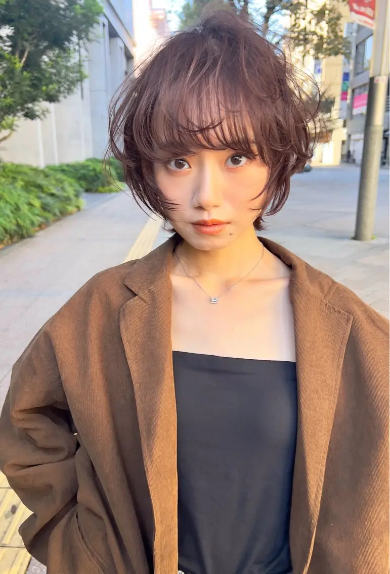 ショート パーマ ショートヘア ウルフカット 【似合わせ・レイヤー ・パーマ】海気のヘアスタイル