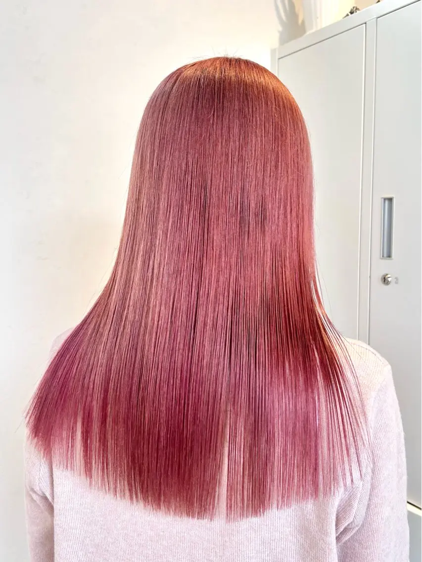 セミロング カラー ブリーチ ピンクカラー カット ヘアカラー トリートメント ハイライト/レイヤー /艶髪/吉田愛望のヘアスタイル
