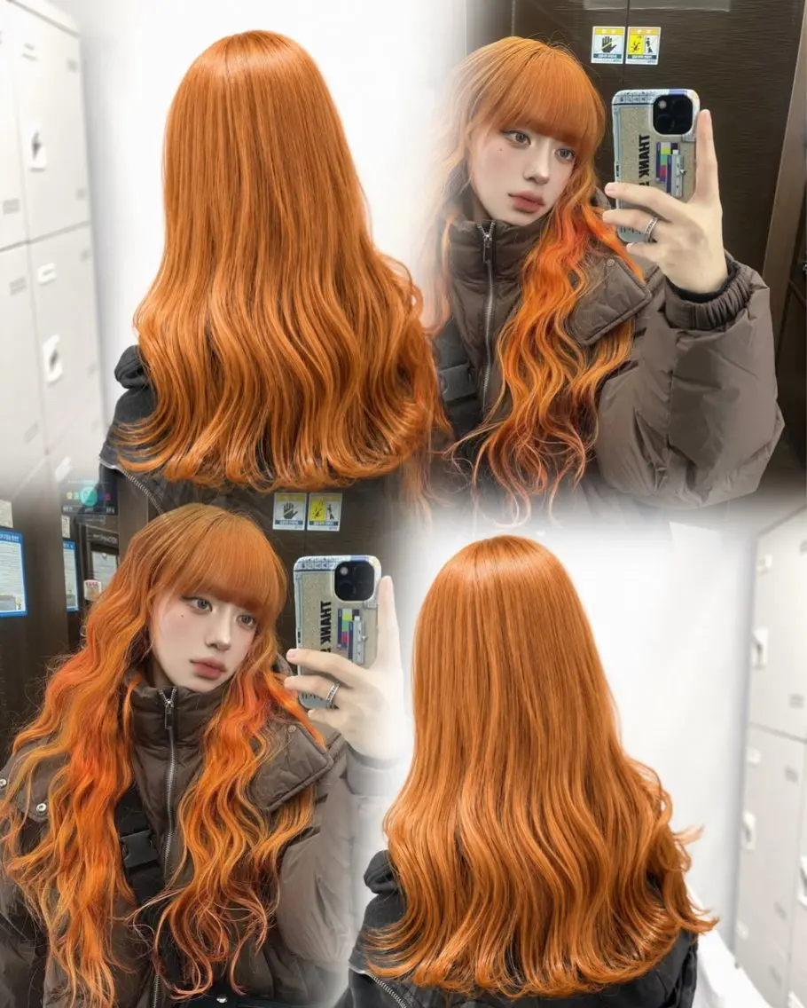 ロング ヘアカラー 透明感×暖色カラー 🍒𝐘𝐮𝐤𝐚のヘアスタイル