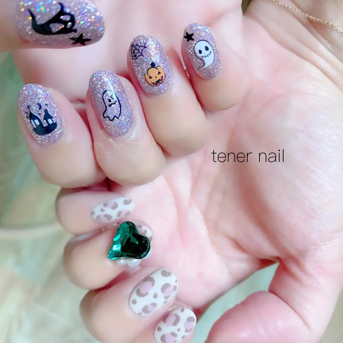 ネイル アニマル柄 ハロウィン マットネイル テネルネイル tener nailのネイルデザイン