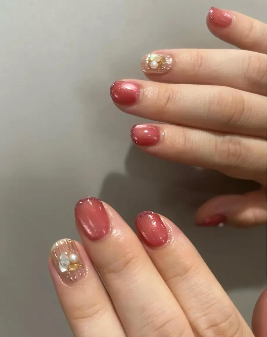 ネイル フラッシュネイル フレンチネイル マグネットネイル Blé nailのネイルデザイン