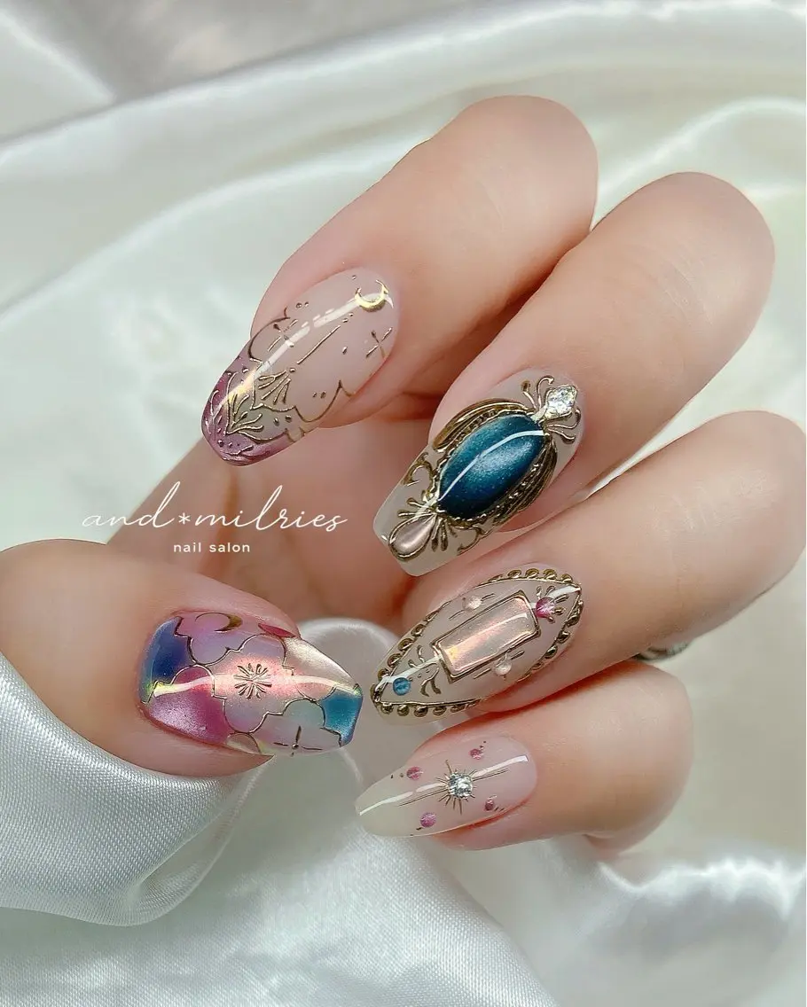ネイル アートネイル 長さ出し ロングネイル and* milriesのネイルデザイン