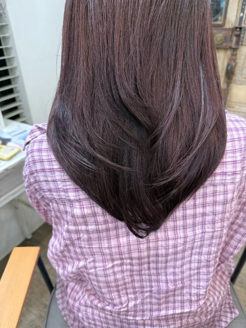 セミロング カラー ピンクカラー カット ヘアカラー ayaka/暖色/ レイヤーカット🩰のヘアスタイル