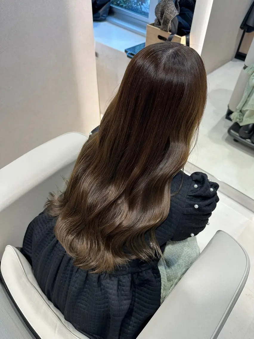 ロング カラー 顔周りカット レイヤーカット カット ヘアカラー レイヤー/艶カラー/ 前橋/渋川竜希のヘアスタイル
