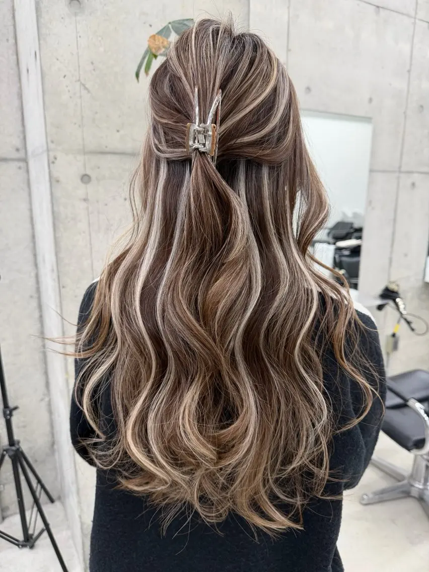 ミディアム カラー ハイライトカラー ハイライト ブリーチカラー/ デザインカラー/栄のヘアスタイル