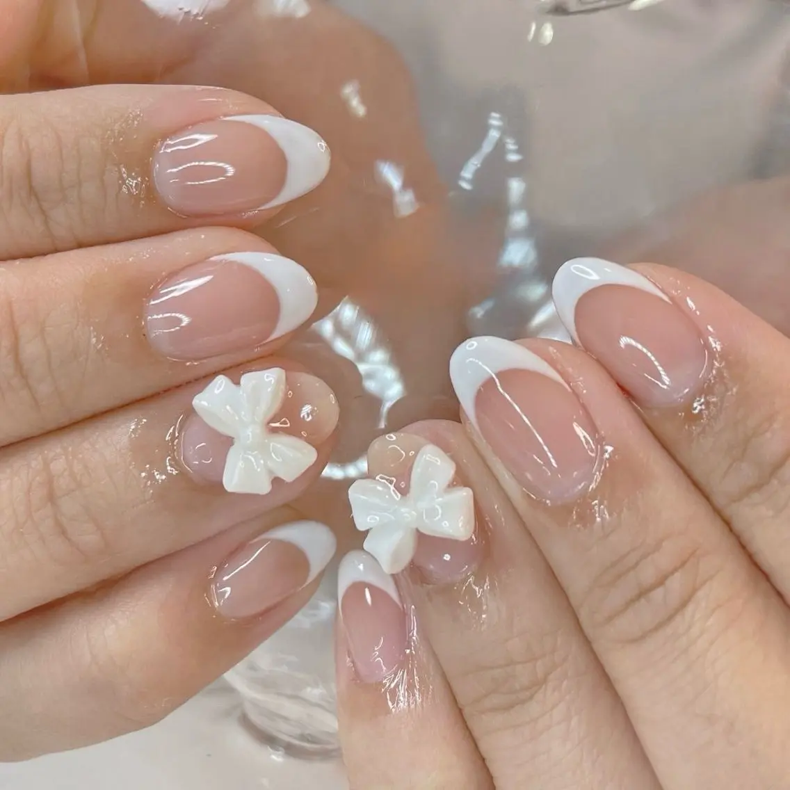 ネイル 長さ出し フレンチネイル グラデーション 卒業式 マグネットネイル ハンドネイル MIHANA NAILのネイルデザイン