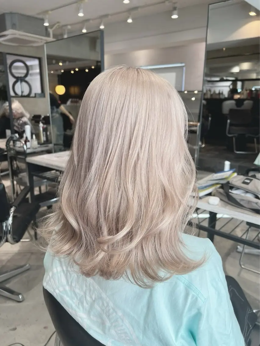 ミディアム カラー ヘアアレンジ ブリーチ 髪質改善 🍯傷ませないカラー 髪質改善🍯彪雅のヘアスタイル