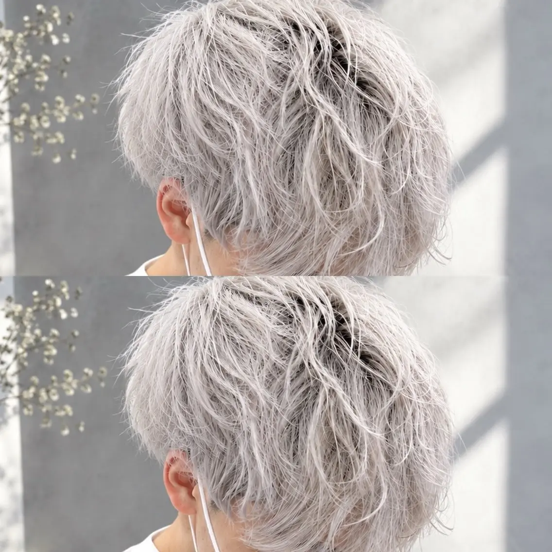 ショート カラー メンズ シルバー 山﨑 結太のヘアスタイル