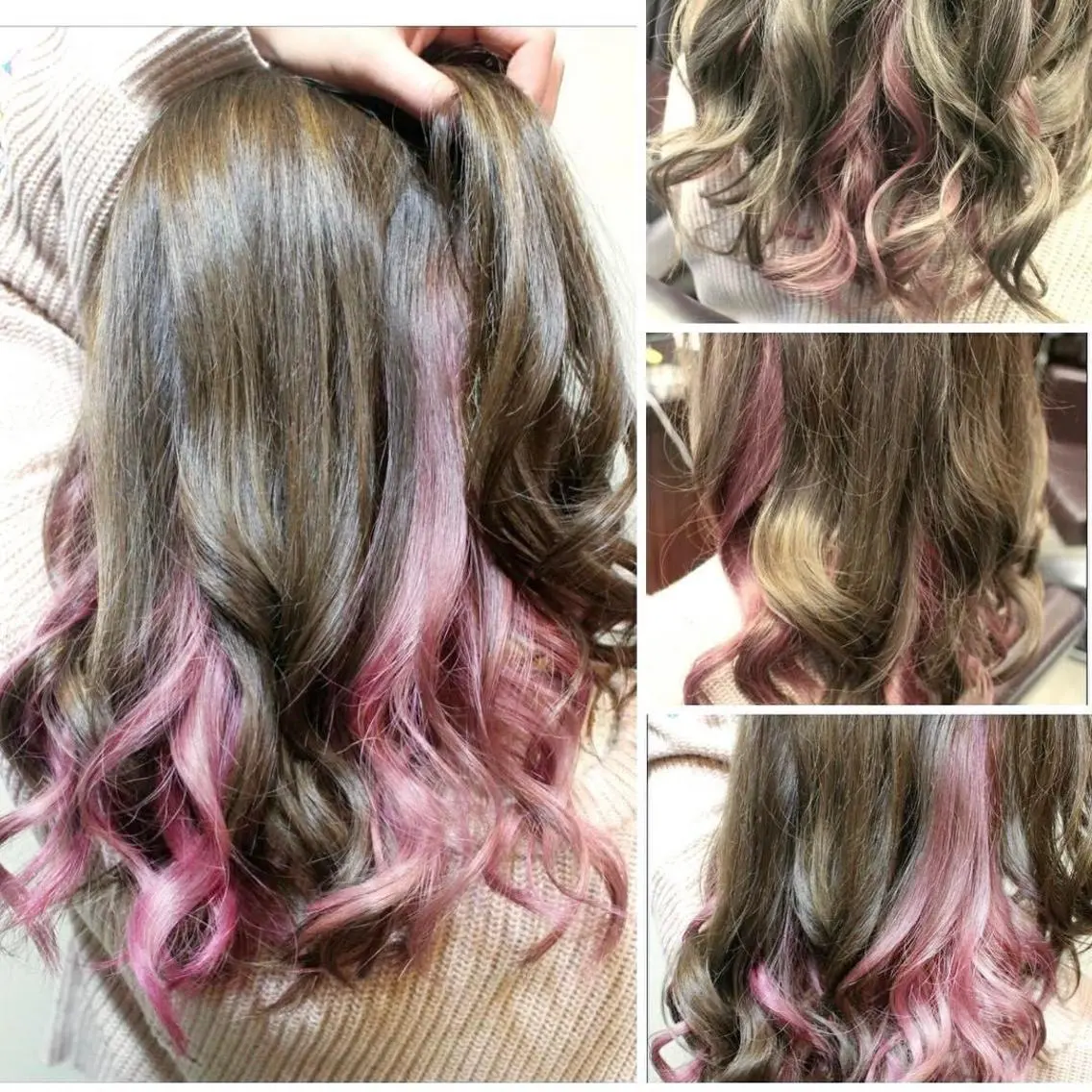 ミディアム カラー ヘアアレンジ インナーカラー ピンクカラー 次世代シールエクステ 錦糸町 小泉 朋之のヘアスタイル
