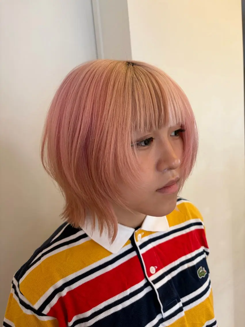 ショート カラー ボブレイヤー ボブ レイヤーカット 結衣/ 透明感カラー🎀のヘアスタイル