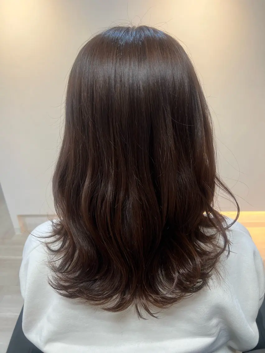 セミロング カラー おおもり なつみのヘアスタイル