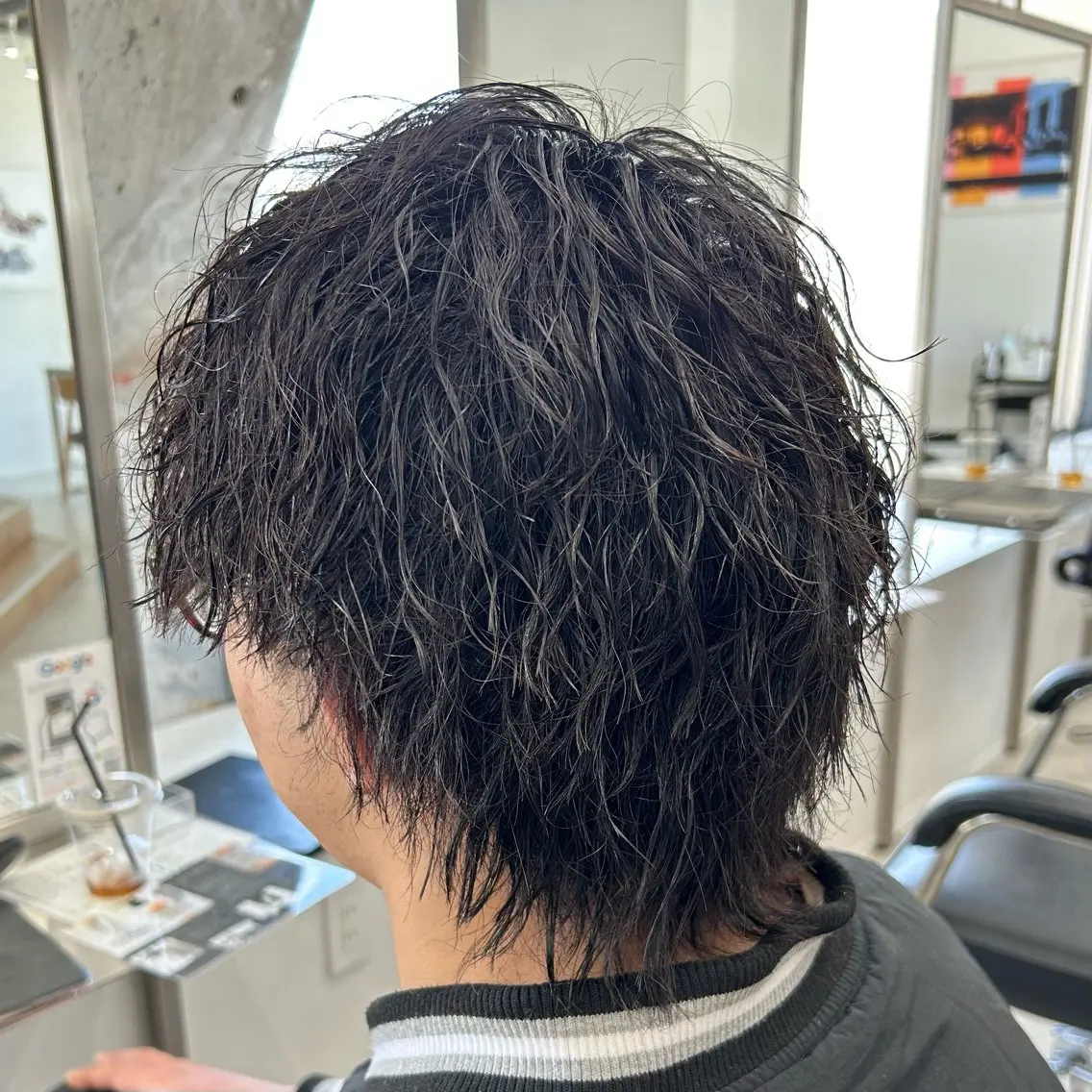ミディアム パーマ メンズ ミディアムパーマ メンズパーマ メンズウルフカット ウルフカット カット パーマ メンズパーマ/ 新潟駅/佐藤裕のヘアスタイル