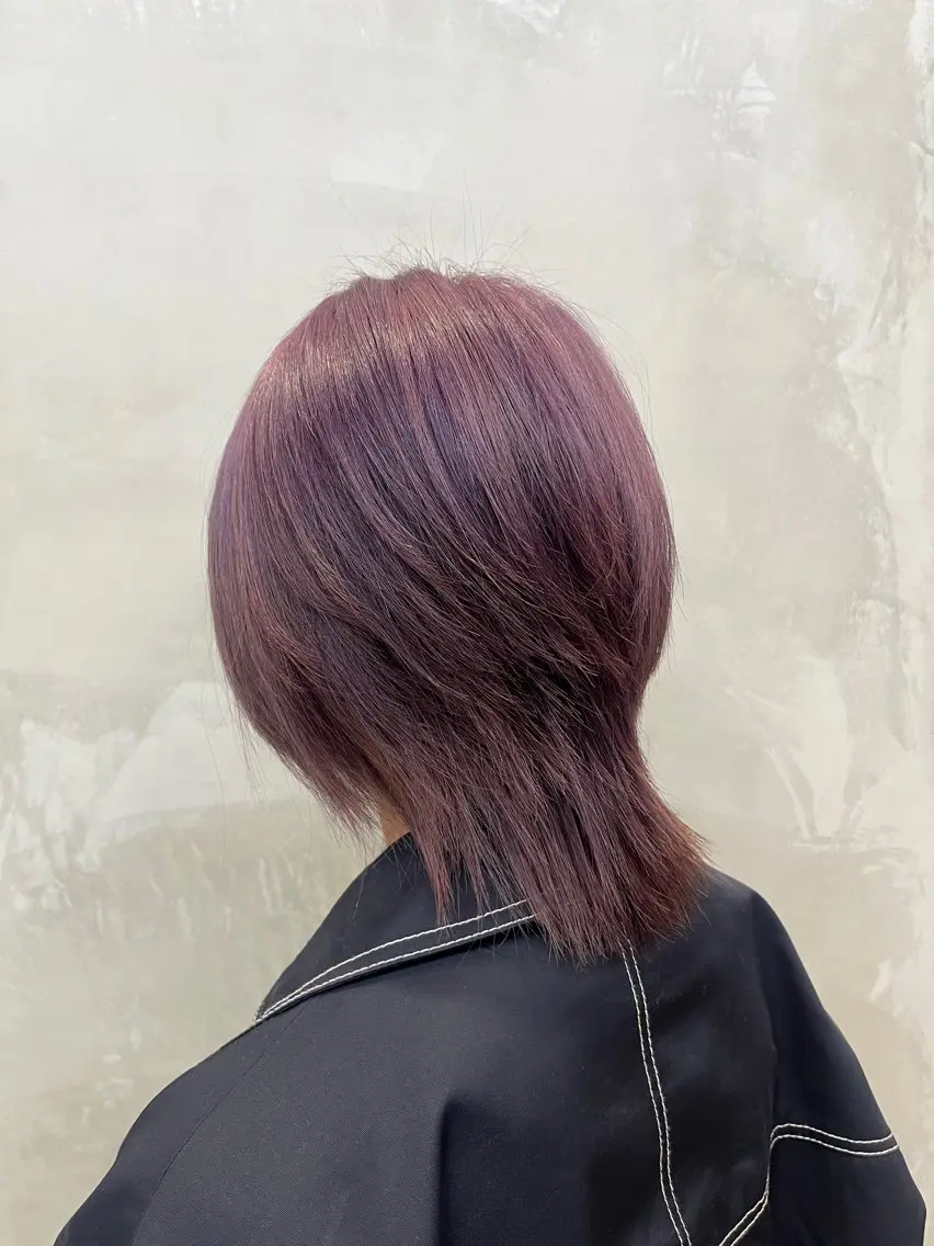 ミディアム カラー ブリーチ ラベンダーカラー ヘアカラー ちせ/ 透明感カラー /elima調布のヘアスタイル