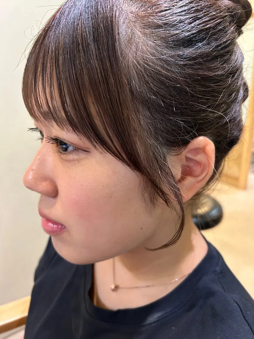 ミディアム 天使の羽バング・フェザーバング ヘッドスパ 久木原 ゆりのヘアスタイル