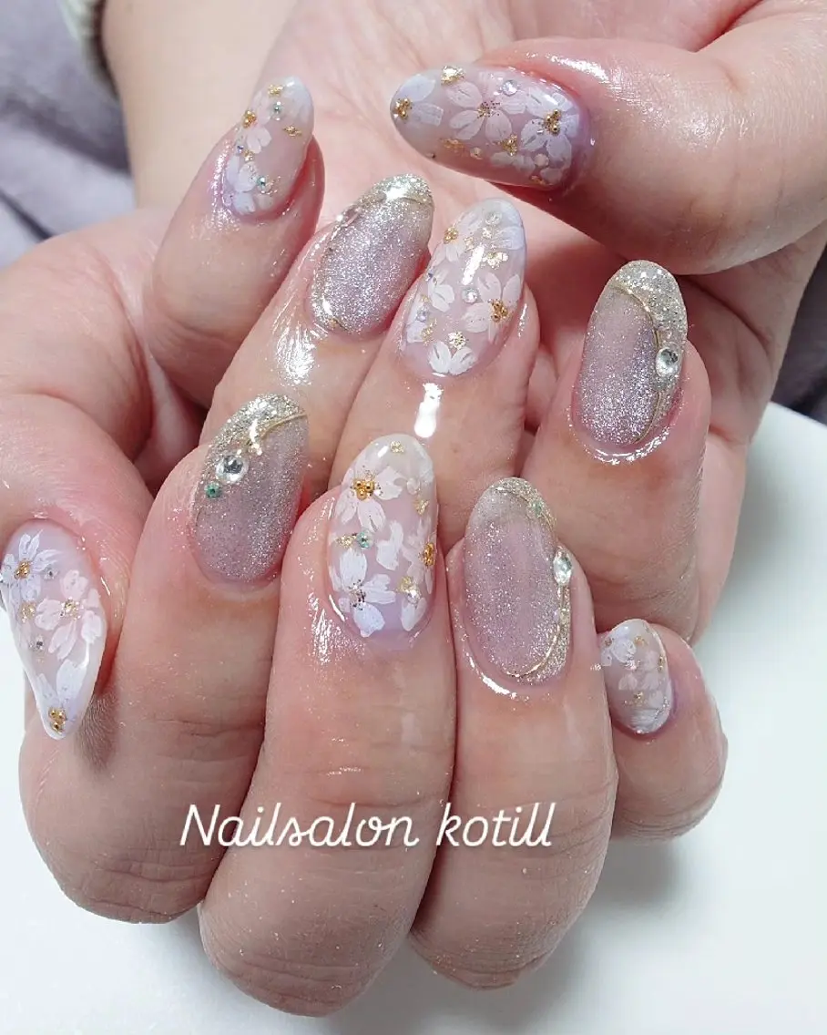 ネイル 桜ネイル ハンドネイル NailSalon Kotillのネイルデザイン